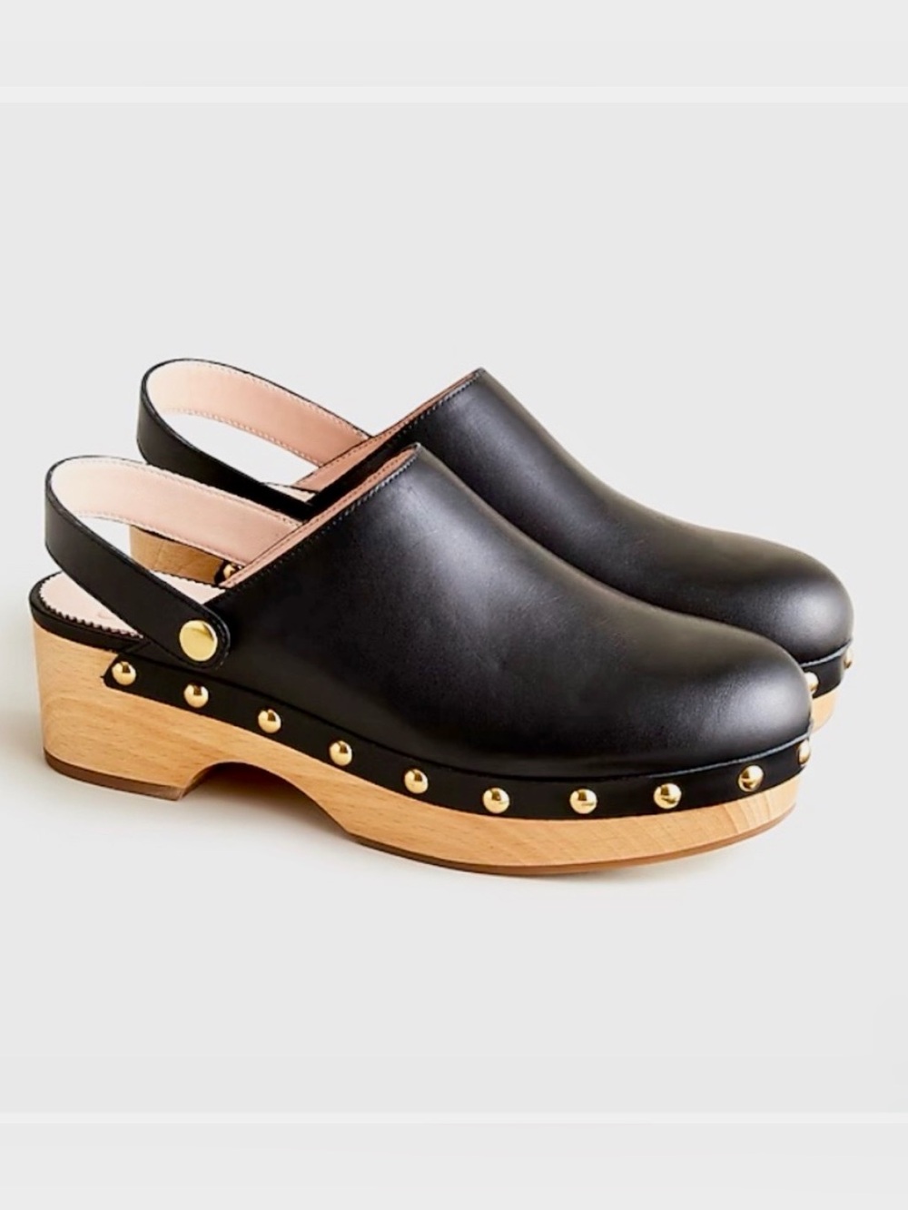 J.Crew Black Leather Convertible
Clogs / Mules with Gold Accents | Size 8.5